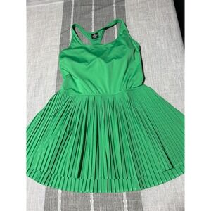 Crane Green Pleated Tennis Dress Racerback Athletic Golf Dress Women Size M
